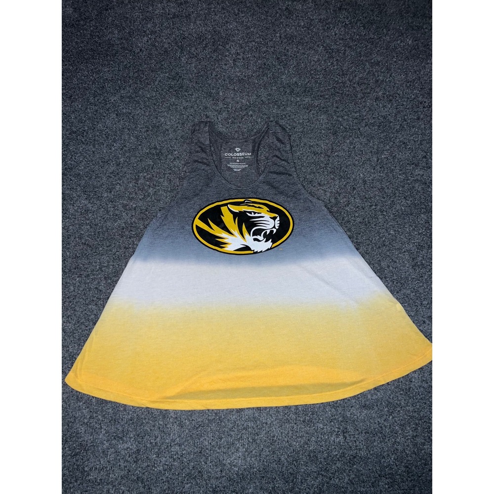 Colosseum Missouri Tigers Mizzou Ombre Racerback Tank Top Women Small Gray